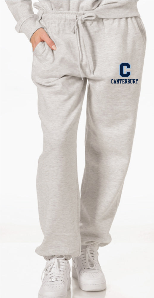 Sweatpants oatmeal ribbed ankle