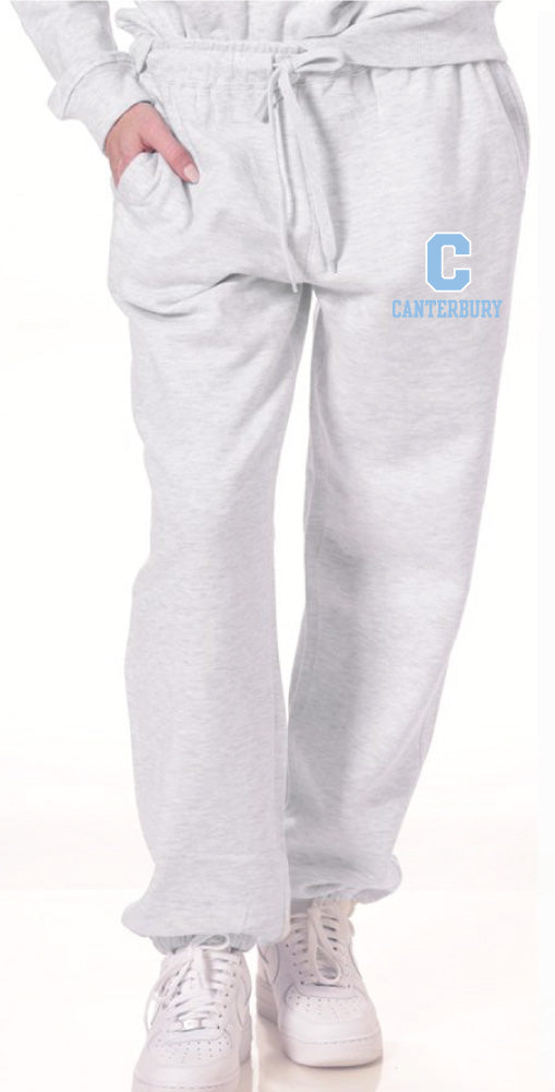 Sweatpants oatmeal ribbed ankle