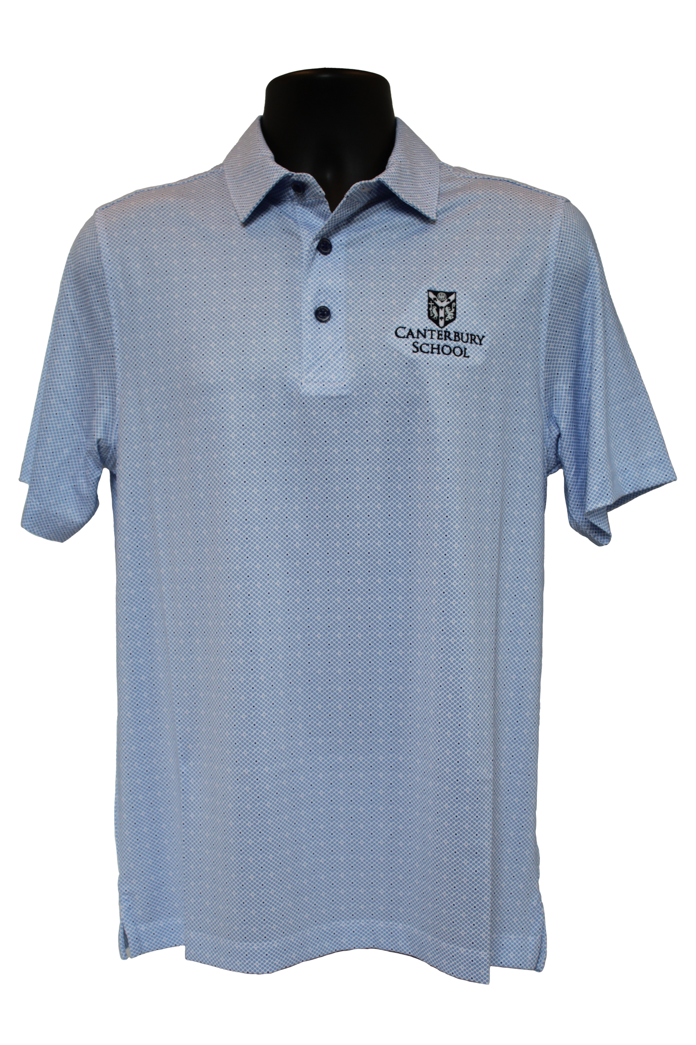 Men's Polo Light Blue Polka Dot