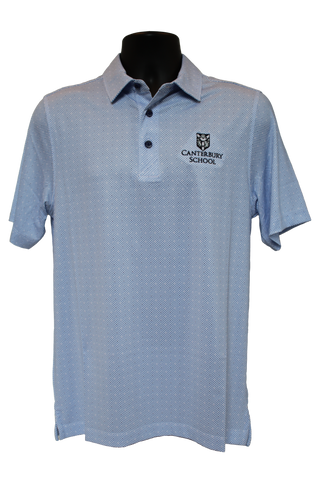 Men's Polo Light Blue Polka Dot